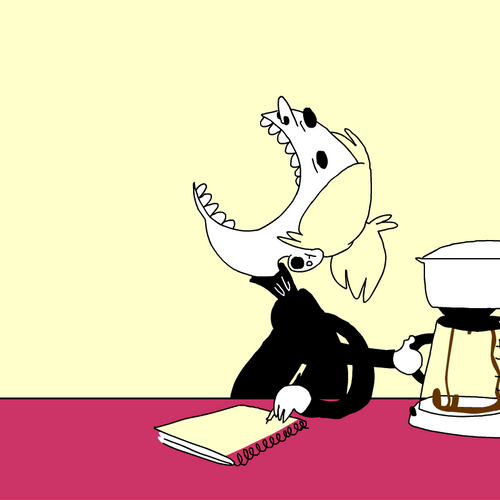 Animated Girl Drinking Lots Of Monday Coffee GIF