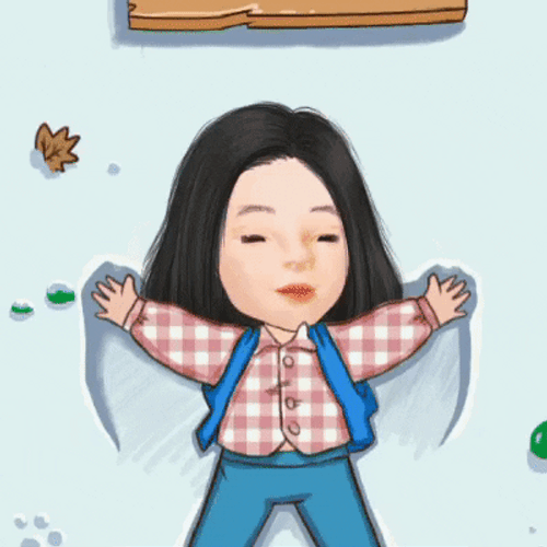 Animated Girl Enjoying Winter Snow Hello Meme GIF
