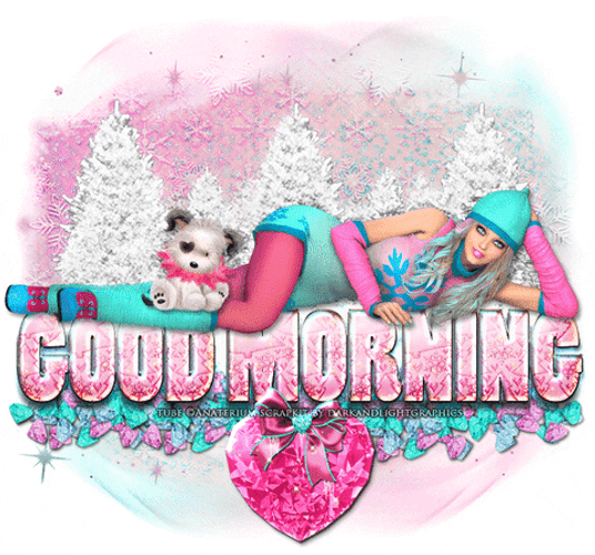 Animated Girl Greeting Good Morning Winter GIF