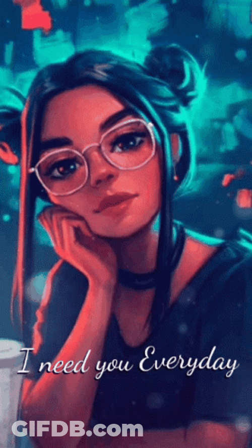 Animated Girl I Need You GIF