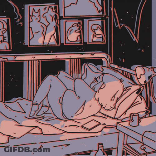 Animated Girl Shrink From Overthinking GIF