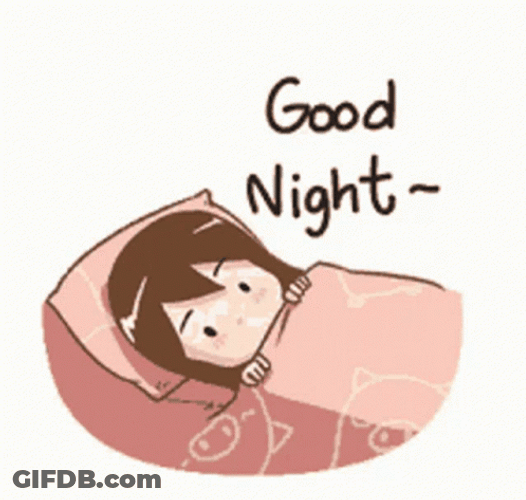 Animated Girl Turning To Say Good Night GIF