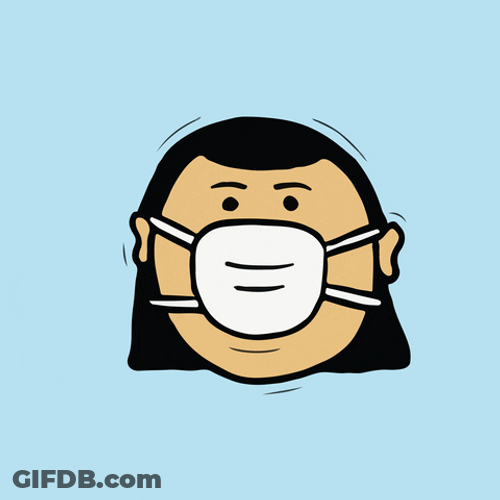 Animated Girl Wearing Covid 19 KN95 Mask GIF