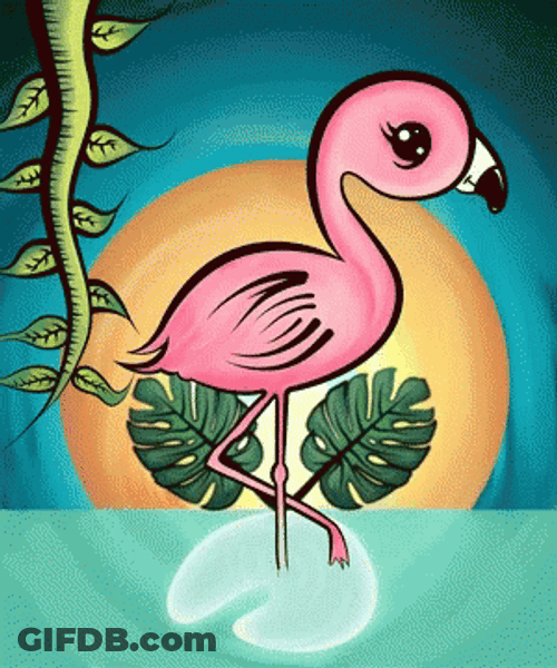 Animated Glitter Flamingo GIF