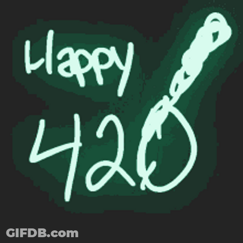 Animated Glowing Cannabis Culture Happy 420 Celebration GIF