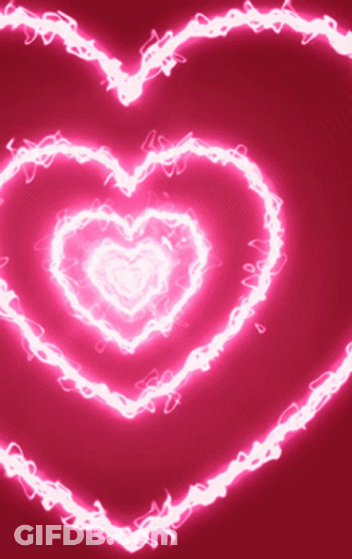Animated Glowing Pink Electricity Heart GIF