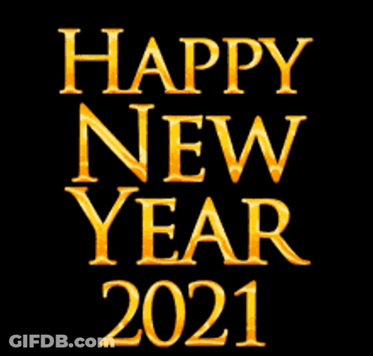 Animated Golden Text Happy New Year 2021 GIF