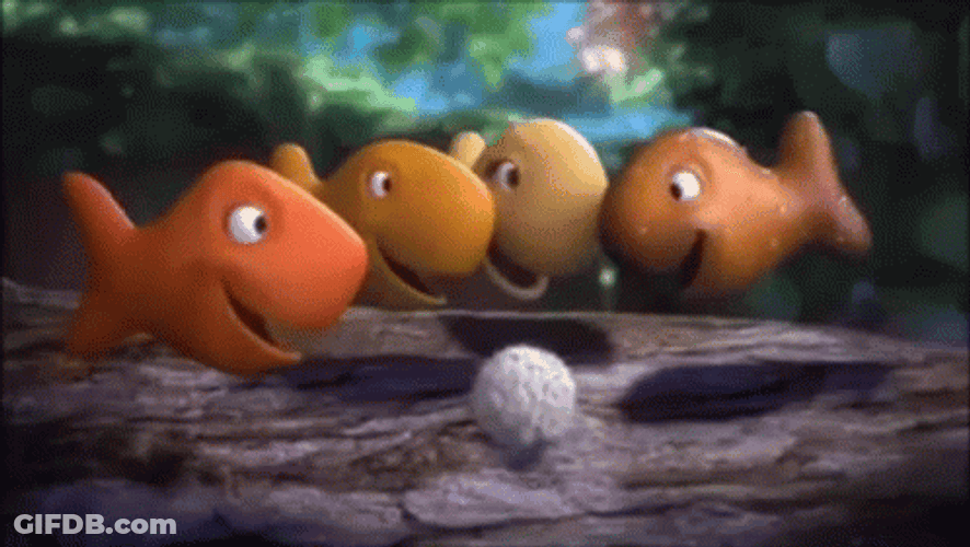 Animated Goldfish Laughing And Being Shocked GIF