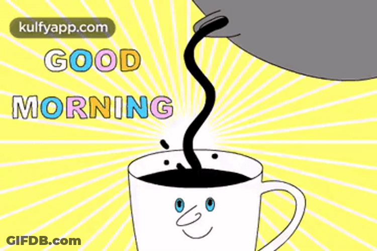 Animated Good Morning Pouring Coffee GIF