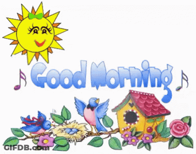 Animated Good Morning Sun Music GIF