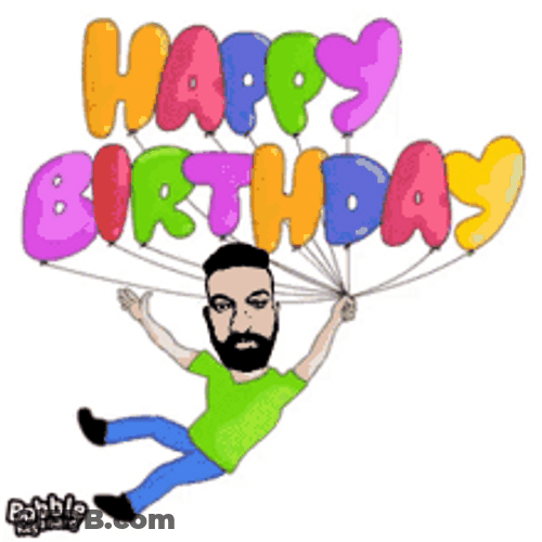 Animated Greeting Birthday Balloons GIF