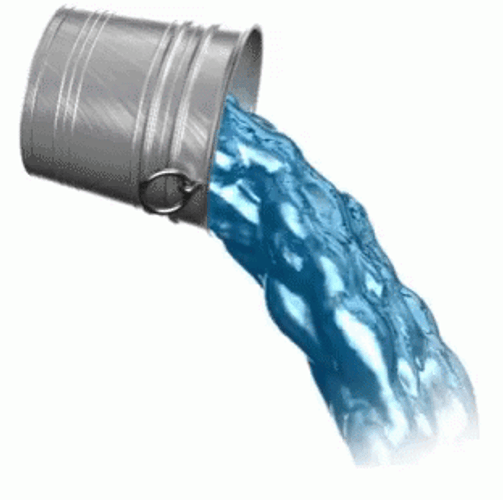 Animated Grey Bucket Pouring Water GIF