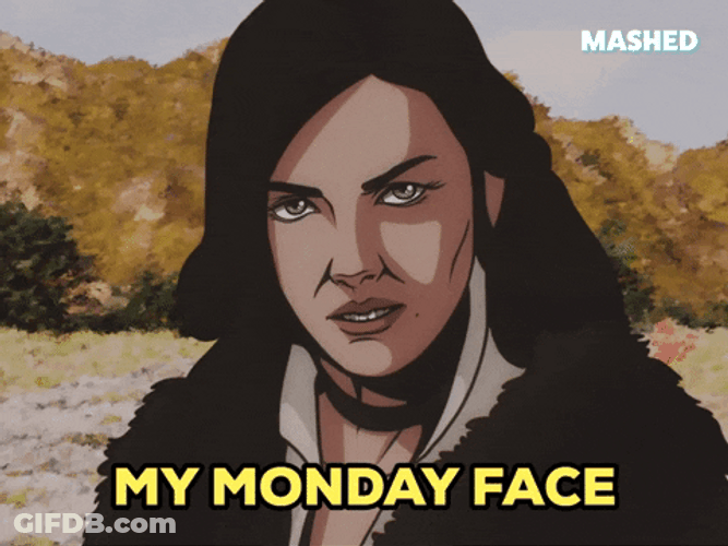 Animated Grumpy Monday Face GIF