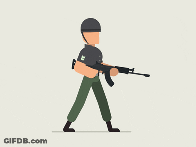 Animated Gunner Walking GIF