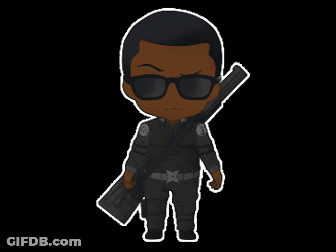 Animated Gunner Wearing Shades GIF
