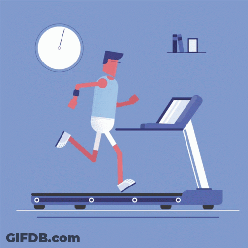 Animated Guy Running On Treadmill GIF