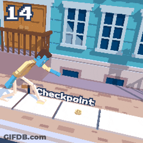 Animated Guy Walking Fast Focused Pace GIF