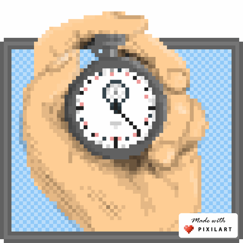 Animated Hand With Timer Clock GIF