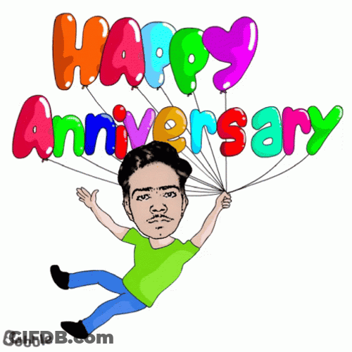 Animated Happy Anniversary Balloons Work Anniversary Meme GIF