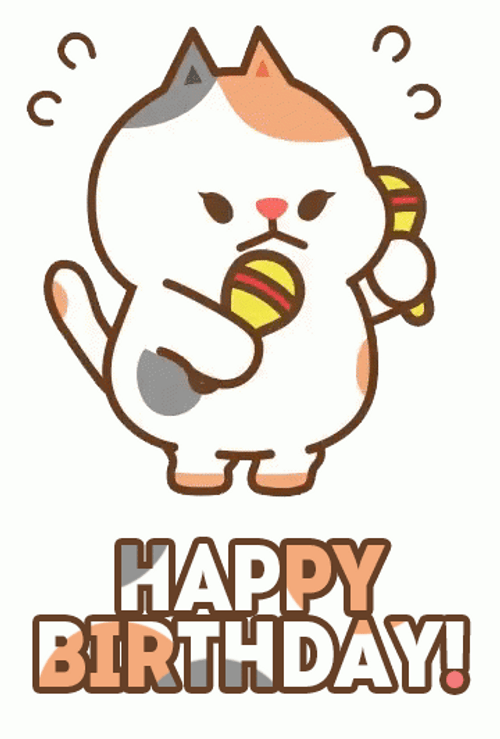 Animated Happy Birthday Dancing Cat GIF