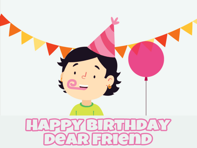 Animated Happy Birthday Dear Friend GIF
