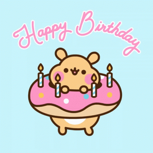 Animated Happy Birthday Donut GIF