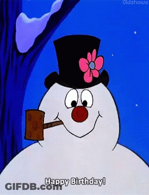 Animated Happy Birthday Frosty The Snowman GIF