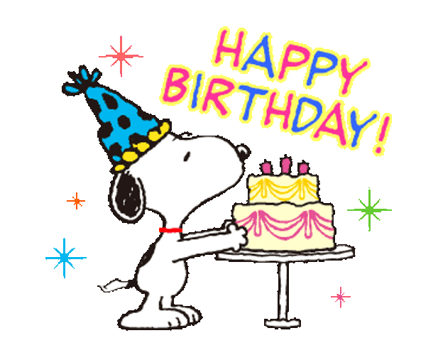 Animated Happy Birthday Snoopy GIF