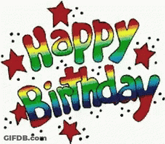 Animated Happy Birthday Text Celebration GIF