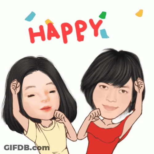 Animated Happy Dancing Girls GIF