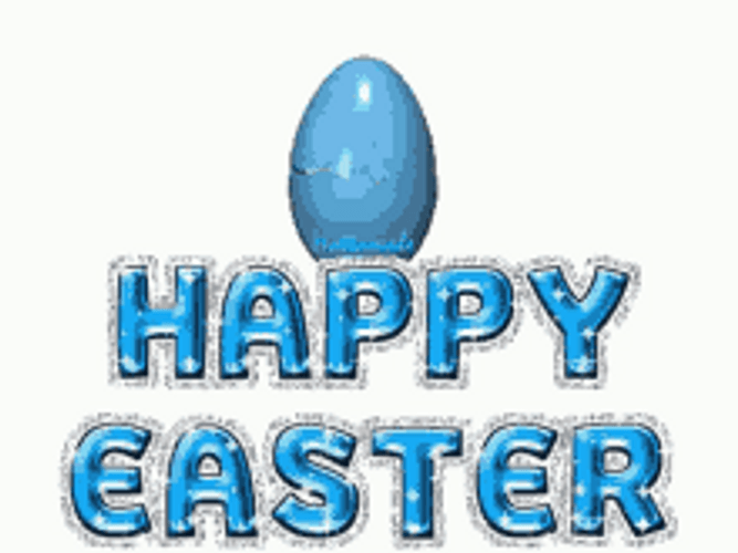 Animated Happy Easter Bunny In Egg Peaking GIF