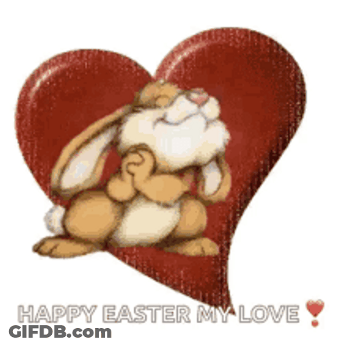 Animated Happy Easter Rabbit Stomping Foot GIF
