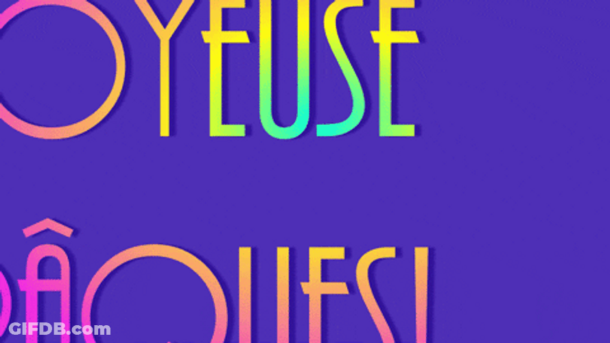 Animated Happy Easter Sunday French Text GIF