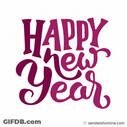 Animated Happy New Year Text In A Changing Colors GIF