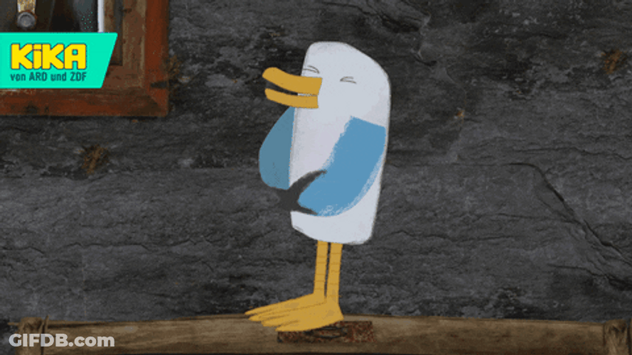 Animated Happy Seagull Laughing Art GIF