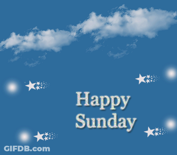 Animated Happy Sunday Flashing Stars Design GIF