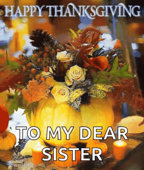 Animated Happy Thanksgiving Dear Sister GIF