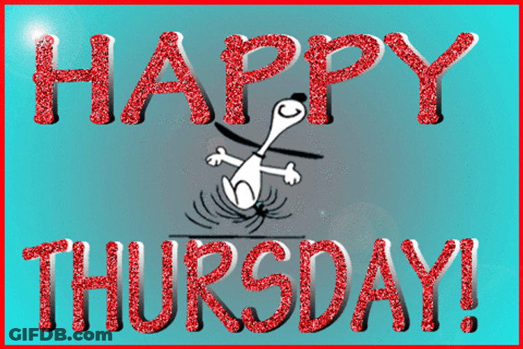 Animated Happy Thursday Dog Glitters Sparkling GIF