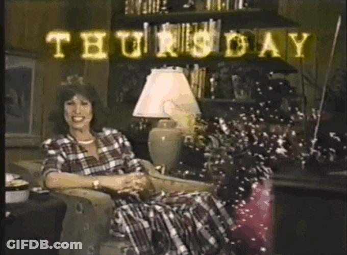 Animated Happy Thursday Fireworks Celebration Vintage Footage GIF