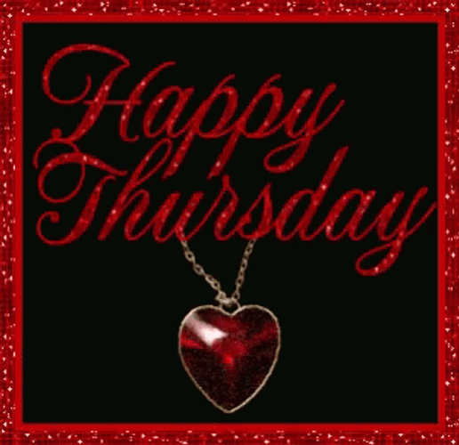 Animated Happy Thursday Red Heart Locket Love GIF
