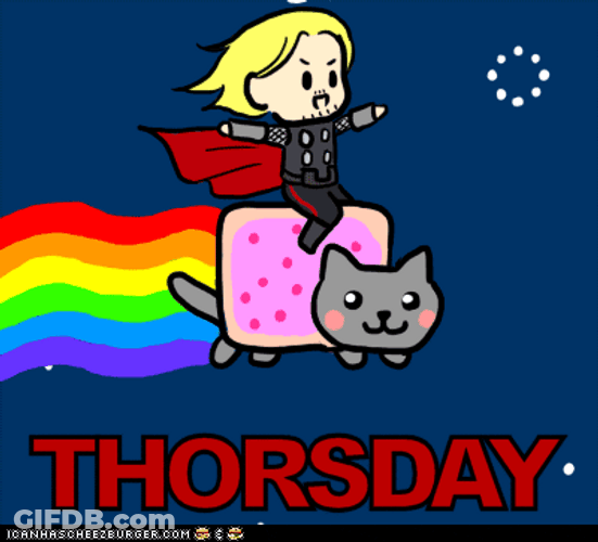 Animated Happy Thursday Thorsday Nyan Cat GIF