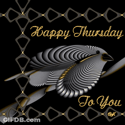 Animated Happy Thursday To You Exotic Gray Bird GIF