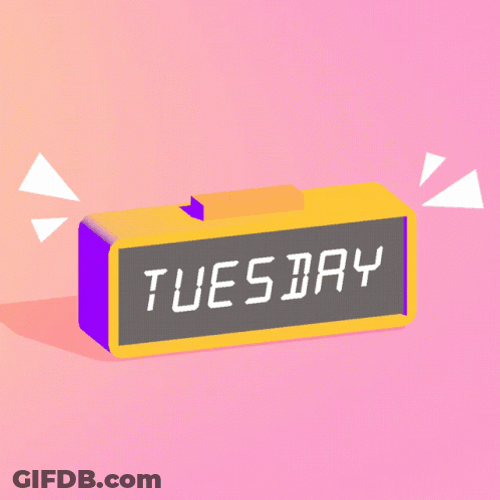 Animated Happy Tuesday Alarm Clock GIF