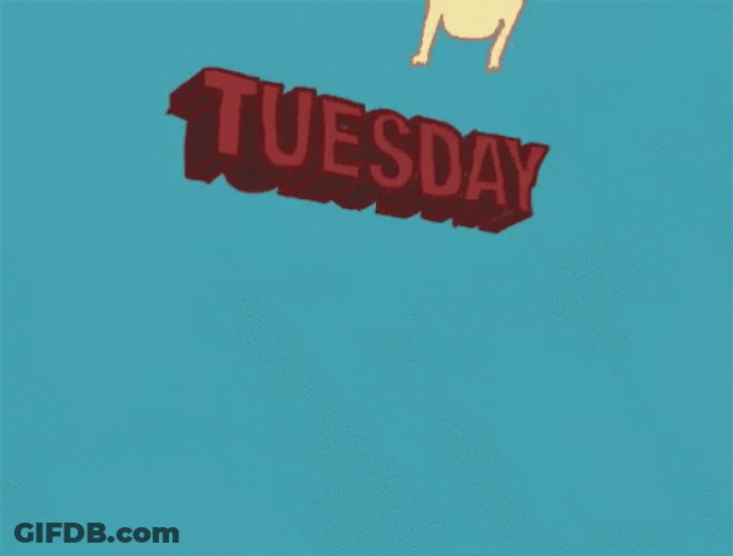 Animated Happy Tuesday Falling GIF