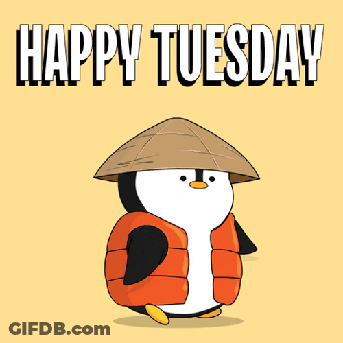 Animated Happy Tuesday Penguin GIF
