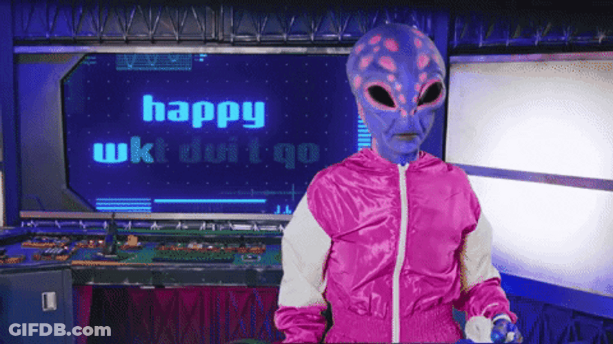 Animated Happy Wednesday Alien GIF
