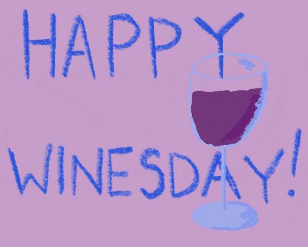 Animated Happy Wednesday Wine Glass GIF