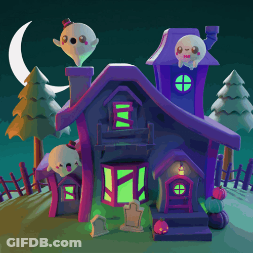 Animated Haunted House GIF