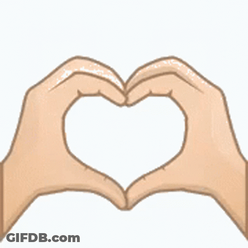 Animated Heart Hand Sign GIF