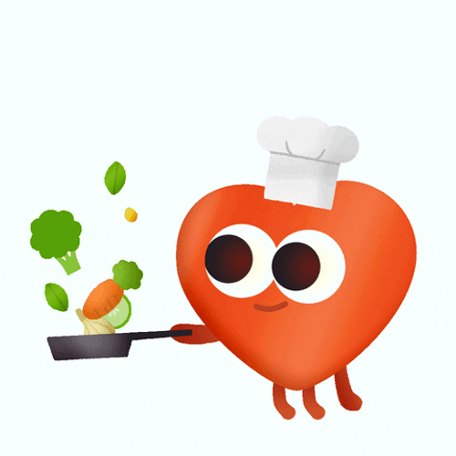 Animated Heart Trying To Cook GIF